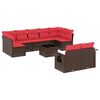 vidaXL 10-teiliges Gartensofa-Set mit Kissen, braun, Polyrattan