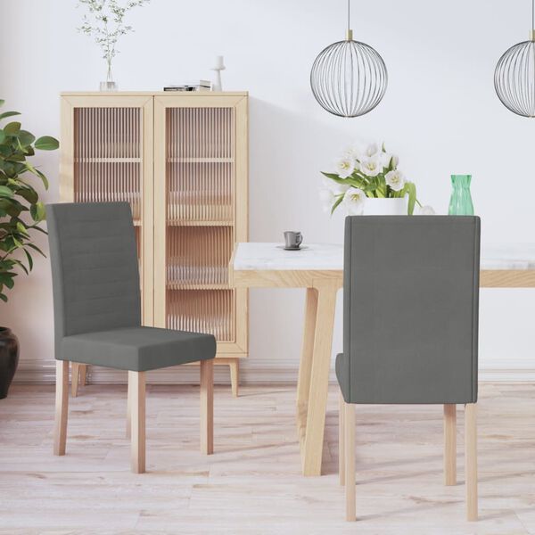 vidaXL Esszimmerst&uuml;hle 2 Stk. Dunkelgrau Stoff