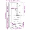 vidaXL Highboard mit Schubladen 2 pcs Altholz 69,5 x 34 x 180 cm