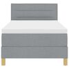 vidaXL LED Boxspringbett mit Matratze Hellgrau 100 x 200 cm Stoff