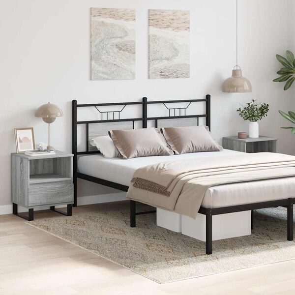 vidaXL Nachttische 2 Stk. Grau Sonoma 40x35x50 cm Holzwerkstoff