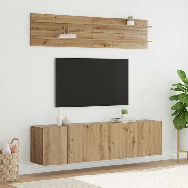 vidaXL TV-Einheiten Wandmontiert 6 pcs Artisan-Eiche Holzwerkstoff