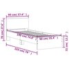 vidaXL Bettgestell mit Kopfteil und LED-Leuchten Braun Eiche 90x190 cm