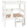 vidaXL Hundebett Wei&szlig; 55,5x53,5x60 cm Massivholz Kiefer