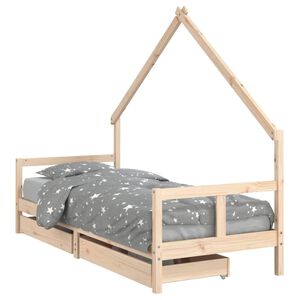 vidaXL Kinderbett mit Schubladen 80x200 cm Massivholz Kiefer