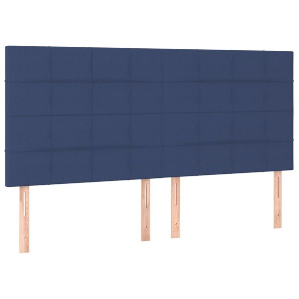 vidaXL Kopfteil Blau 160x5x118/128 cm Stoff