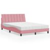 vidaXL Bett mit Matratze "Hanko" Rosa 140x190 cm Samt