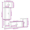 vidaXL 5-tlg. TV-Schrank-Set Wei&szlig; Holzwerkstoff