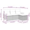 vidaXL 4-tlg. Garten-Sofagarnitur mit Kissen Schwarz Poly Rattan