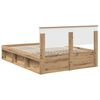 vidaXL Bettrahmen mit Kopfteil Kunsthandwerk Eiche 140 x 190 cm