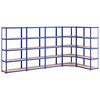 vidaXL Regale mit 5 B&ouml;den 5 Stk. Blau Stahl & Holzwerkstoff
