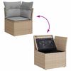 vidaXL Garten-Sofa-Set mit Kissen mit Speicher 6 pcs Beige Poly Rattan