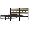 vidaXL Metallbett ohne Matratze Sonoma-Eiche 160x200 cm