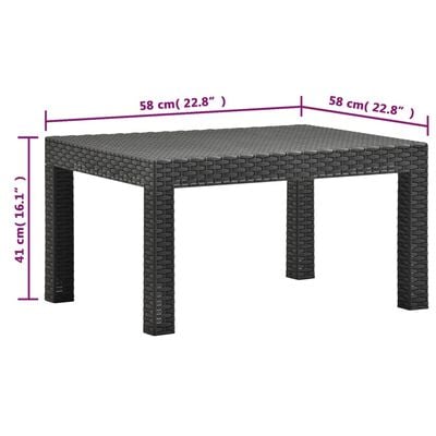 vidaXL 4-tlg. Garten-Lounge-Set mit Kissen PP Rattan Anthrazit