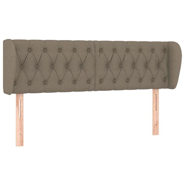 vidaXL Kopfteil mit Ohren Taupe 163x23x78/88 cm Stoff
