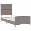 vidaXL Bettgestell mit Kopfteil Taupe 100 x 200 cm Stoff