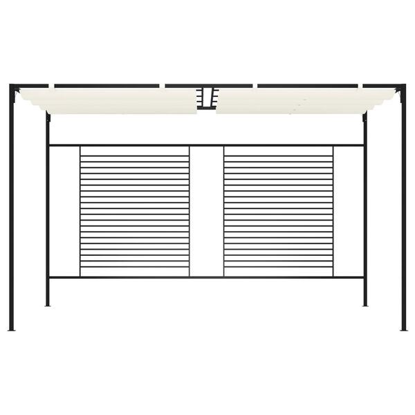 vidaXL Pavillon mit Ausziehbarem Dach 3x4x2,3 m Cremewei&szlig; 180 g/m&sup2;