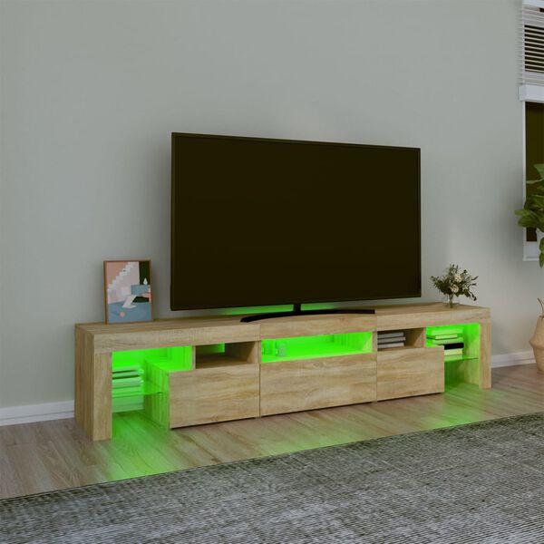 vidaXL TV-Schrank mit LED-Leuchten Sonoma-Eiche 200x36,5x40 cm