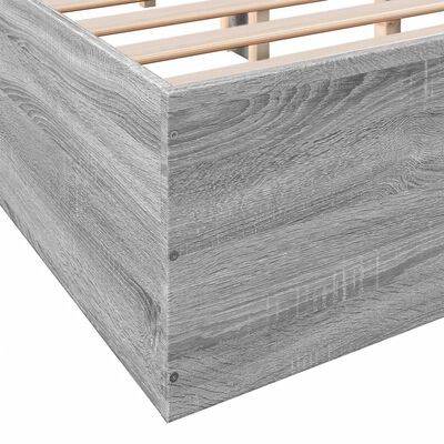 vidaXL Bettgestell Grau Sonoma 160x200 cm Holzwerkstoff