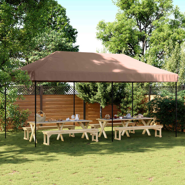 vidaXL Party-Zelt Braun 292 x 580 x 315 cm Oxford-Stoff