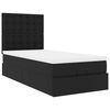 vidaXL Ottoman-Bett mit Matratze & LEDs Schwarz 90x200 cm Kunstleder