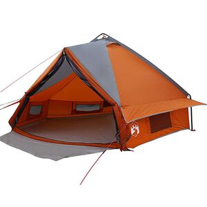 vidaXL Teepee Zelt f&uuml;r 8 Personen Grau und Orange 490 x 410 x 210 cm