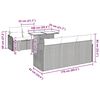 vidaXL Garten-Sofa-Set mit Kissen mit Speicher 7 pcs Grau Poly Rattan