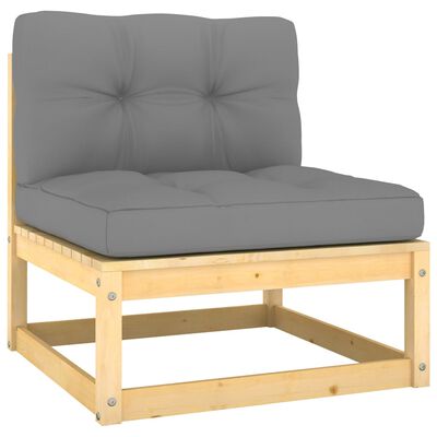 vidaXL 7-tlg. Garten-Lounge-Set mit Kissen Massivholz Kiefer