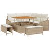 vidaXL Gartensofa-set 8 stk. 7-Sitzanzahl Beige Poly Rattan