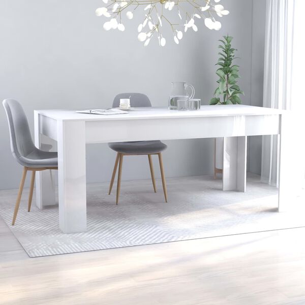 vidaXL Esstisch Hochglanz-Wei&szlig; 180x90x76 cm Holzwerkstoff