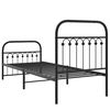 vidaXL Bettgestell mit Kopf- und Fu&szlig;teil Metall Schwarz 80x200 cm