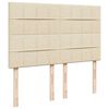 vidaXL Ottoman-Bett mit Matratze & LEDs Creme 140x190 cm Stoff
