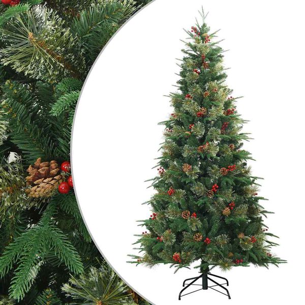 vidaXL K&uuml;nstlicher klappbarer Weihnachtsbaum mit St&auml;nder Gr&uuml;n 210 cm