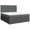vidaXL Boxspringbett mit Matratze Dunkelgrau 200x200 cm Stoff