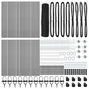 vidaXL Sechseckzaun mit Pfosten 100 x 0,5 m PVC-beschichteter Stahl