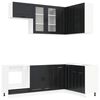 vidaXL K&uuml;cheneinheit PORTO 8 pcs Schwarz Holzwerkstoff