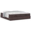 vidaXL Ottoman-Bett mit Matratzen Dunkelbraun 160x200 cm Stoff