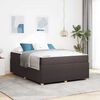 vidaXL Bettgestell mit Matratze Dunkelbraun 160 x 200 cm Stoff
