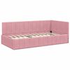 vidaXL Eckbettgestell mit Kopfteil Rosa 100 cm x 200 cm Samt
