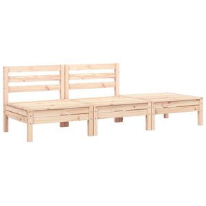 vidaXL Corner Sofa 3-Sitzer Solid Pine Wood Natural Pine 3-Seater