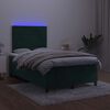 vidaXL Boxspringbett mit Matratze & LED Dunkelgr&uuml;n 120x200 cm Samt