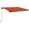 vidaXL Markise Manuell Einziehbar mit LED 400x350 cm Orange Braun