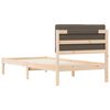 vidaXL Bettgestell mit gepolstertem Kopfteil Taupe 90 x 190 cm