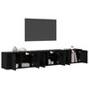 vidaXL Wand-TV-Schrank Set Wandmontiert 3 pcs Schwarz Eichen-Optik