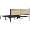 vidaXL Metallbett ohne Matratze Sonoma-Eiche 150x200 cm