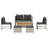 vidaXL Gartensofa-set 6 pcs Hellgrau und Dunkelgrau Poly-Rattan
