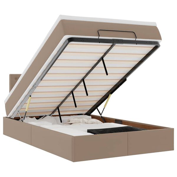 vidaXL Ottoman-Bett mit Matratzen & LEDs 120x200cm Kunstleder