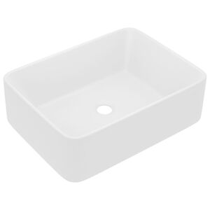 vidaXL Luxus-Waschbecken Matt Wei&szlig; 41x30x12 cm Keramik