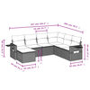 vidaXL 7-teiliges Gartensofa-Set mit Kissen, schwarzes Polyrattan
