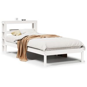 vidaXL Massivholzbett ohne Matratze Wei&szlig; 75x190 cm Kiefernholz